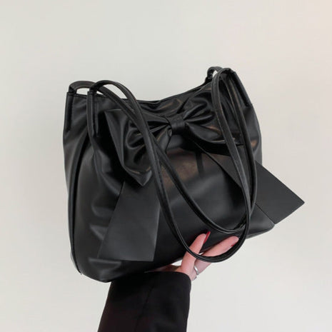 Bow Tote Leather Handbag