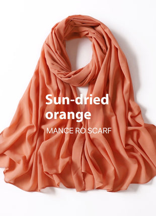 Pure Color Pearl Chiffon Scarf Headcloth Veil Chiffon Scarf