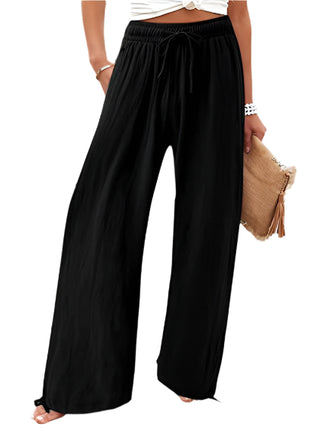 Cotton And Linen Wide-leg Casual Trousers