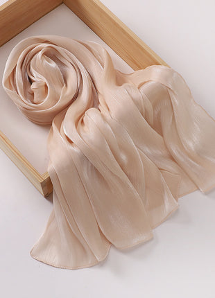 Breathable Cool Island Satin Smooth Silk Toe Scarf