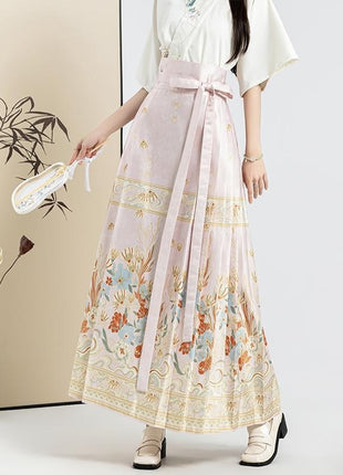 Graceful Ethnic Style Hatchet Face Skirt