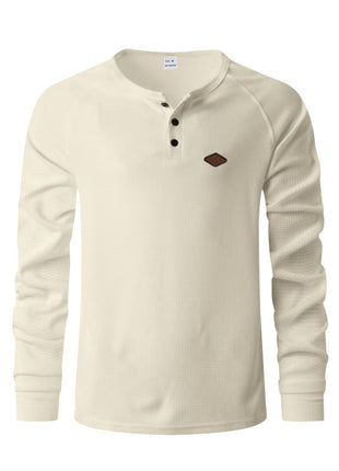 Waffle Buckle Quick-drying Raglan Henry Long Sleeve