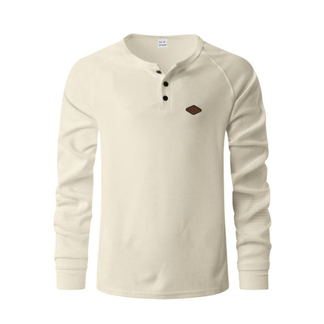 Waffle Buckle Quick-drying Raglan Henry Long Sleeve