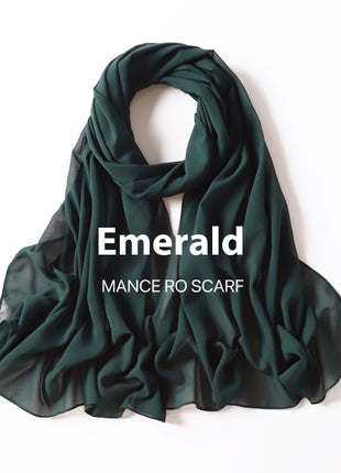 Pure Color Pearl Chiffon Scarf Headcloth Veil Chiffon Scarf