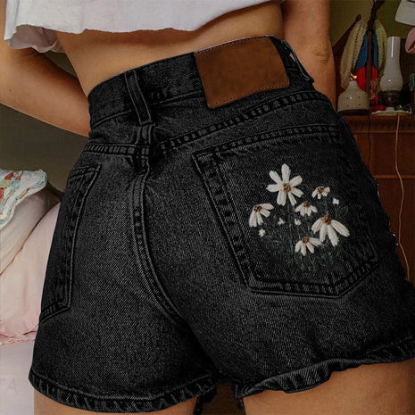 Summer Artistic Vintage Denim Shorts