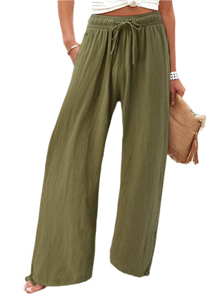 Cotton And Linen Wide-leg Casual Trousers