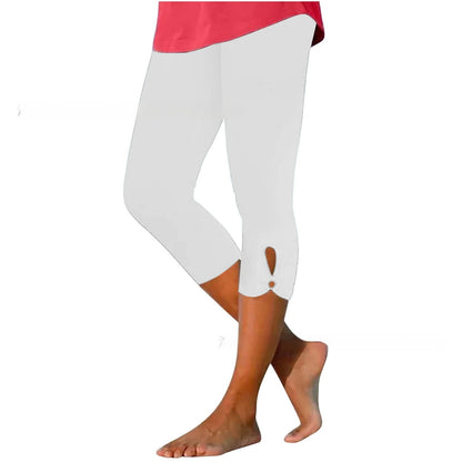 Casual Hollow-out Petals Skinny Stretch Leggings