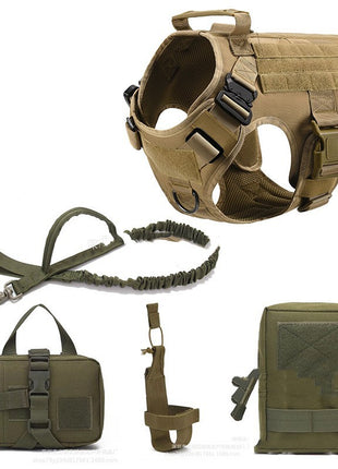 5 Pieces Set Tactical Dog Harness German Shepherd K9 Training Vest Dog Harness And Leash Set For All Breeds Dogs