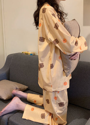 Long Sleeve Autumn Ins Two-piece Pyjamas Set