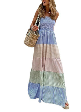Casual Striped Slim Sleeveless Dress