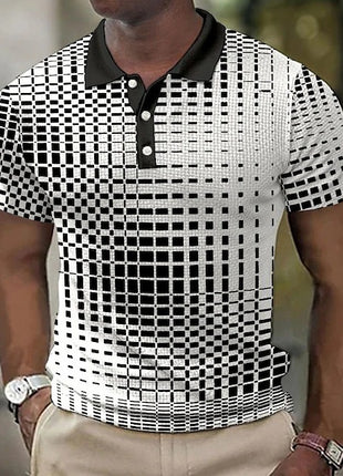 Casual Plaid Pattern Cotton Short-sleeved