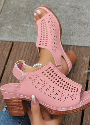 Open Toe Hollow Peep Toe Heels