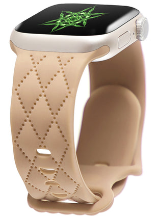 For Watch S9 Texture Silicone Butterfly Buckle Strap Compatible with Apple