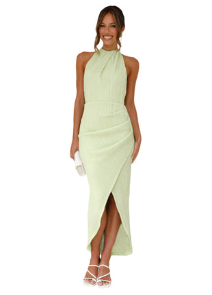 Ins Halter Split Long Slim Fit Backless Dresses