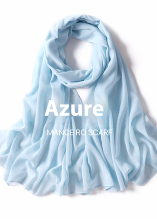 Pure Color Pearl Chiffon Scarf Headcloth Veil Chiffon Scarf