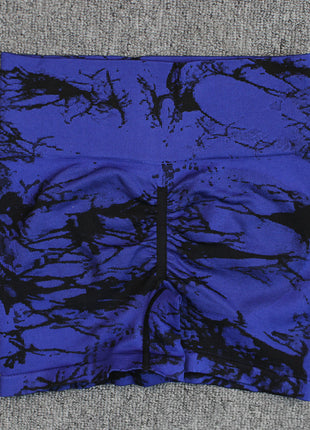 Tie-dye Quick-drying High-waisted Hip-lifting Short