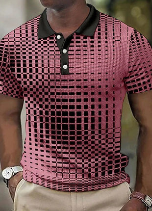 Casual Plaid Pattern Cotton Short-sleeved