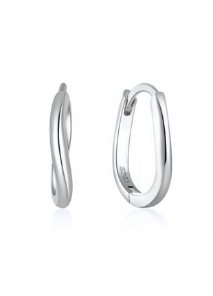 Sterling Silver Needle Street Fashion Geometry Pattern Round Earrings