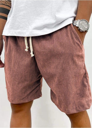 Lace-up Corduroy Casual Shorts