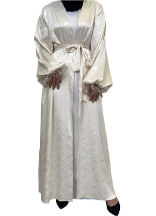Satin Feather Abaya