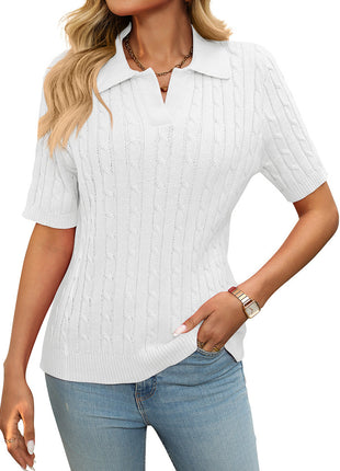 Sweater V-neck Knitted Pullover