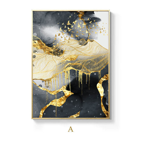 Golden Black & White - 70x105 cm