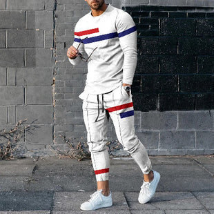 Round Neck Long Sleeve T-shirt Trousers Set