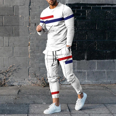 Round Neck Long Sleeve T-shirt Trousers Set