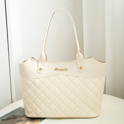 Rhombus Leather Shoulder Handbag