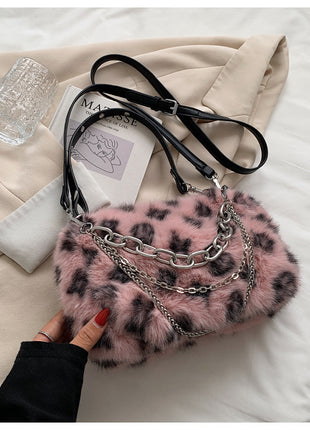 Winter Plush Chain Shoulder Handbags