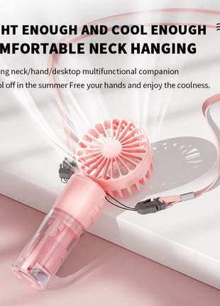 Portable Handheld Spray Fan 4-Speed Water Spray Mist Fan Summer Cooling Artifact USB Charging Summer Outdoor Mini Fan
