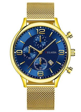 Mesh Strap Calendar Quartz Watch