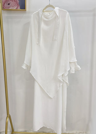 Monochrome Lantern Abaya With Headscarf