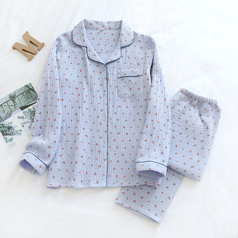 Cotton Loose Cardigan Pyjamas Set