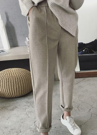 Plus Size Straight Tapered Casual Pants