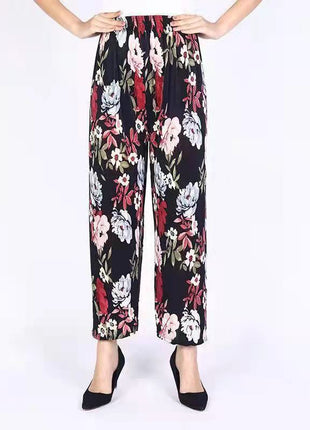 Loose Casual Ice Silk Stretch Nine-quarter Pants