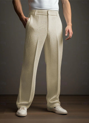 Casual Versatile Business Straight Waffle Pants