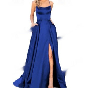 Silk Long Slimming & Shoulder Hollow Dress