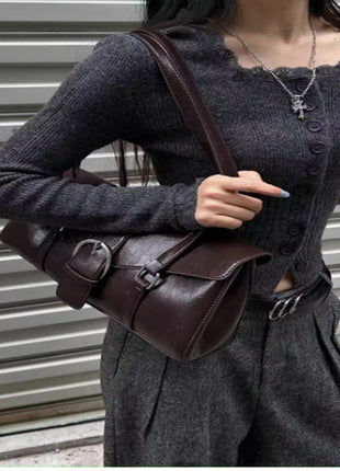 Vintage Leather One Shoulder Handbag