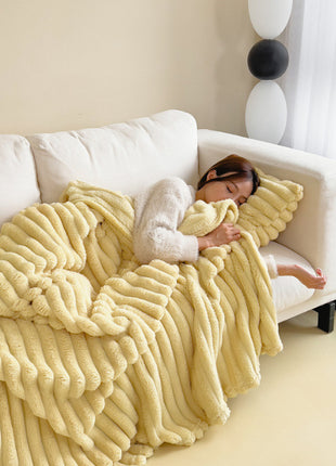 Soft Wind Bubble Blanket Rabbit Fur Double-sided Thickening Cover