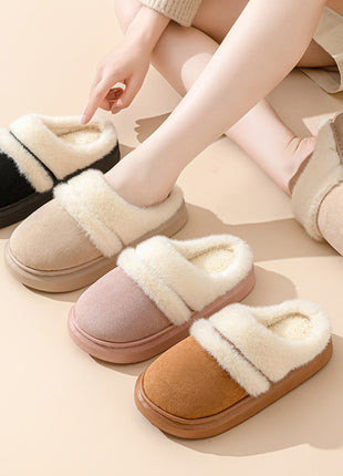 Warm Cotton Slippers – Plush Velvet Comfort for Winter Days