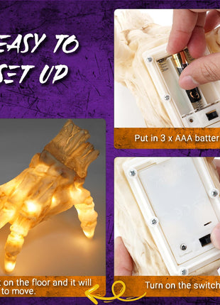 Halloween Electric Luminous Crawling Zombie Hand with Spooky Sound