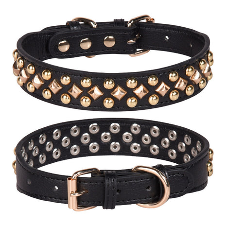 Rivet Leather Dog Collar