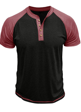 Short Sleeve European And American Color Matching Top