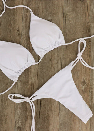 Halter Neck Tie Bikini Ladies Split Tie Swimsuit