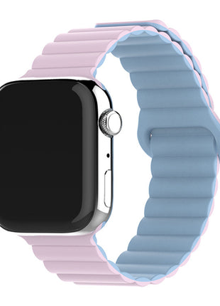 Two-color Silicone Magnetic Back Ring Buckle Band Applicable with Apple watch