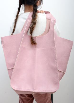 Simple Big Bag Soft Leather Shoulder Tote