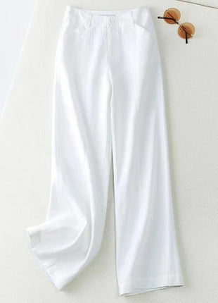 Summer Cotton Linen Wide Leg Pants