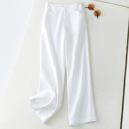 Summer Cotton Linen Wide Leg Pants