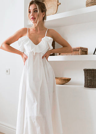 White Soft Cotton Slip Nightdress